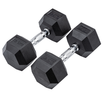 Classic Rubber Hex Dumbbells (All Sizes)