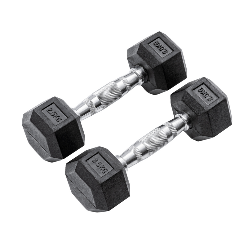 Classic Rubber Hex Dumbbells (All Sizes)