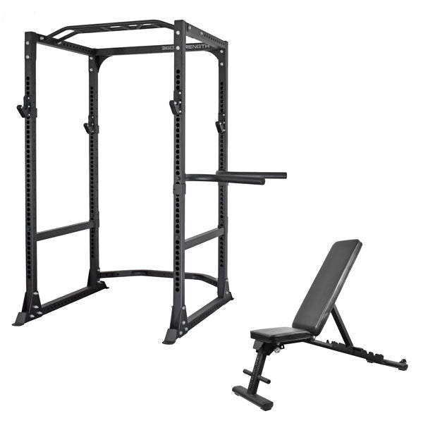 Power Rack FID bench & 128kg Bumpers Barbell Package