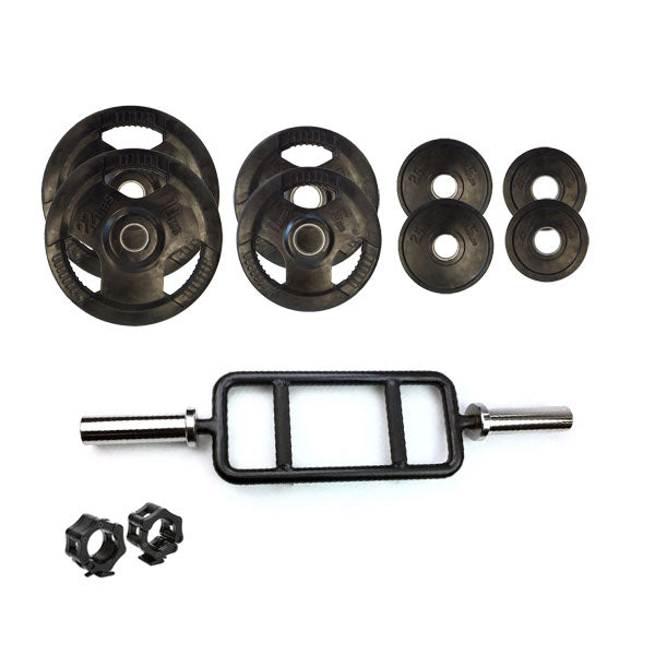 49kg Olympic Tricep Bar Weights Package Little Bloke Fitness