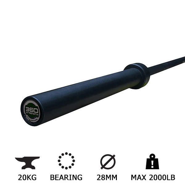 20kg PRO Olympic Barbell Black Hard Chrome | Little Bloke Fitness