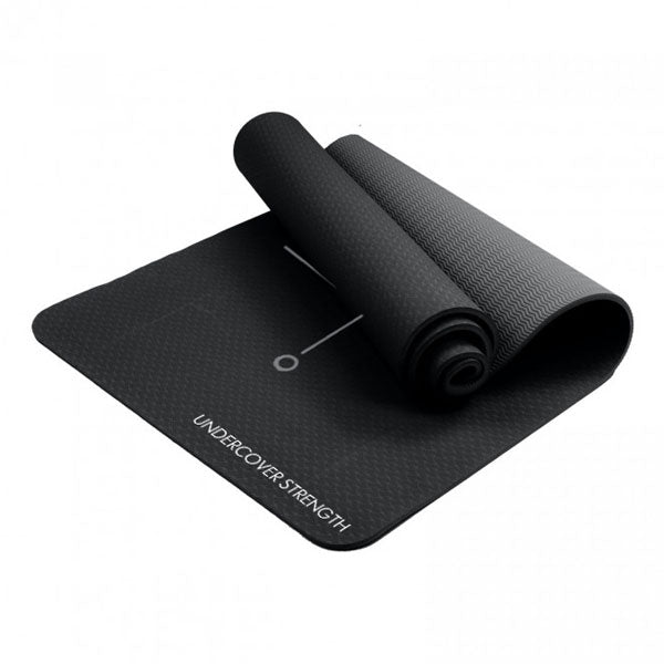 TPE Yoga Mat Black with alignment lines Little Bloke Fitness