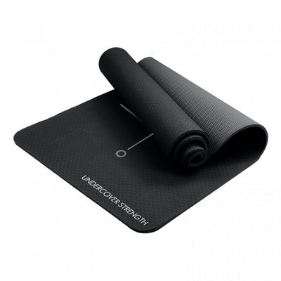 TPE Yoga Mat - Black with alignment lines