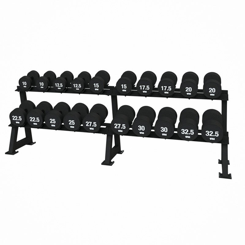 10-32.5kg CPU Dumbbells & Double Bay Storage Rack