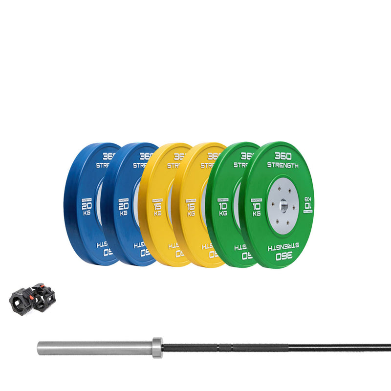 110kg Calibrated Competition Bumper and Bar Package