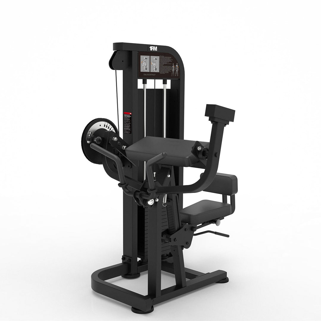 Seated Bicep Tricep Curl Pin Loaded Machine Shadow Series