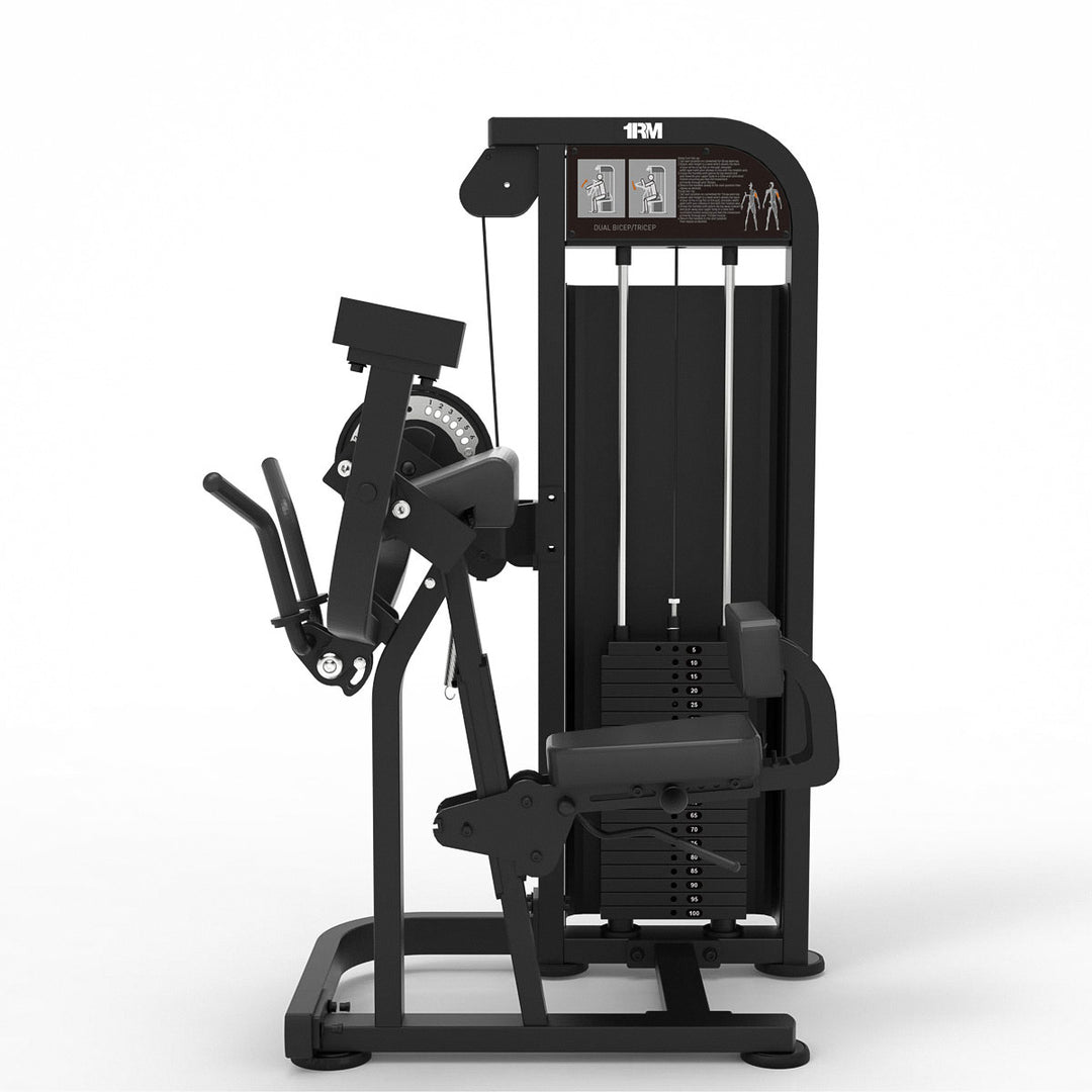 Seated Bicep Tricep Curl Pin Loaded Machine Shadow Series