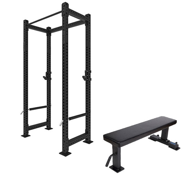 1RM Commercial Compact Power Rack & Flat Bench