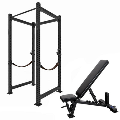 1RM Commercial Power Rack & Flat Incline Bench