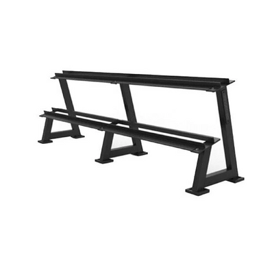 2-Tier Double Bay Rubber Hex Dumbbell Rack