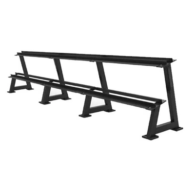 2-Tier Triple Bay Rubber Hex Dumbbell Rack