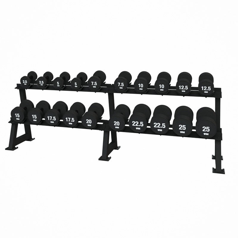 2.5-25kg CPU Dumbbells & Double Bay Storage Rack
