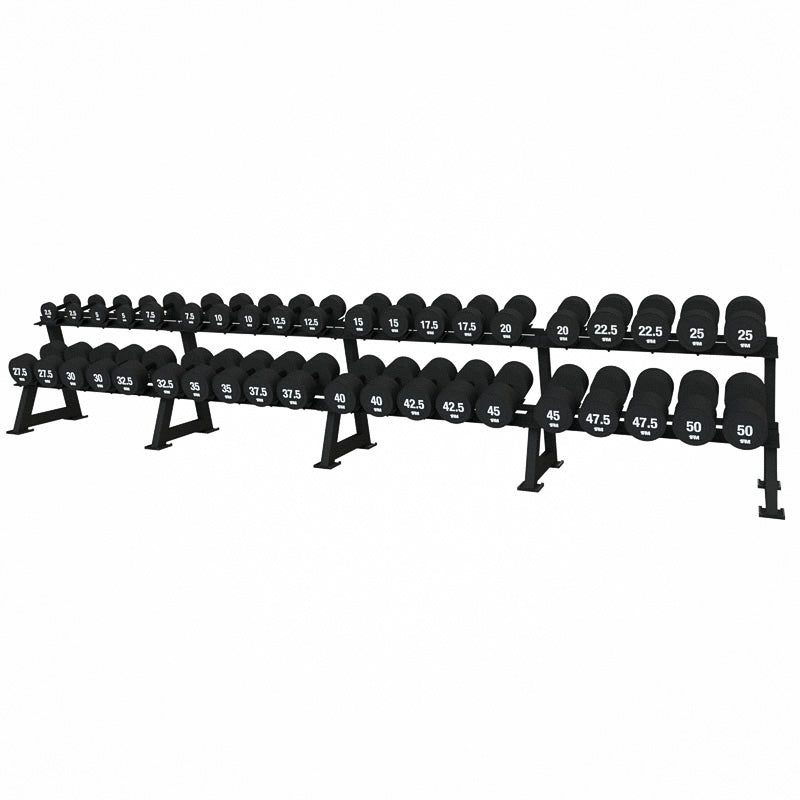 2.5-50kg CPU Dumbbells & Quad Bay Storage Rack