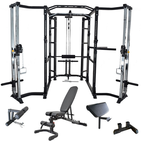 360 Strength Power Rack + FID Bench Fully Loaded Package