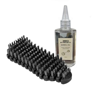 Barbell Cleaning Kit -  Steel Bristle Brush & Barbell Oil