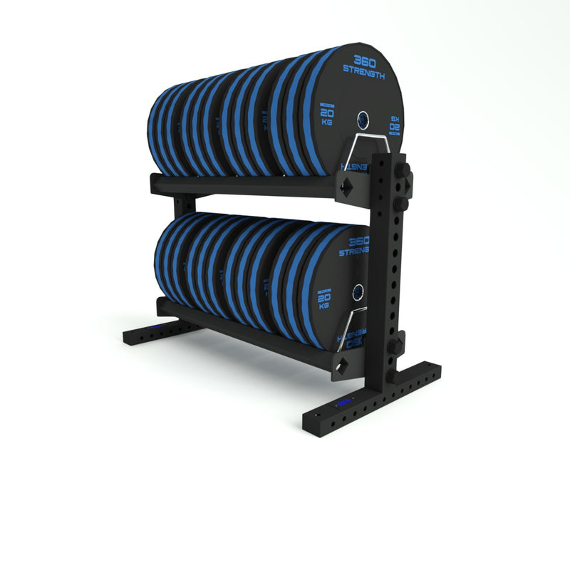 2-Tier Bumper Plate Storage Rack - Adjustable | Little Bloke Fitness