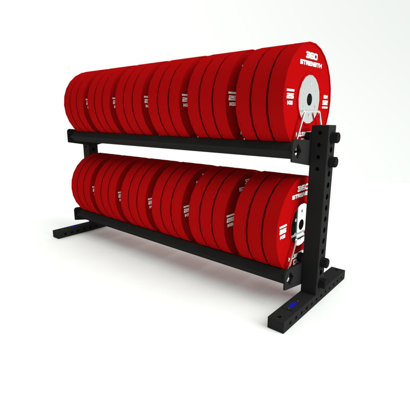 1RM 2-Tier Bumper Plate Storage Rack - Adjustable | Wide Image 2