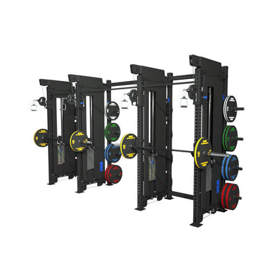 1RM Ebony Double Functional Trainer Rack w Plate Storage