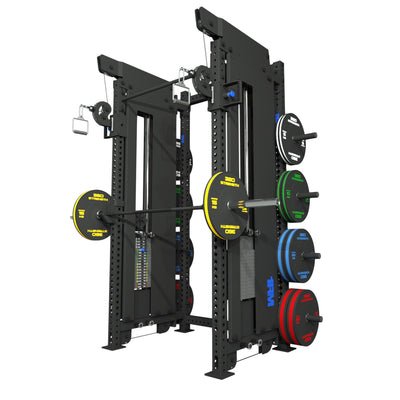 1RM Ebony Functional Trainer Rack w Plate Storage