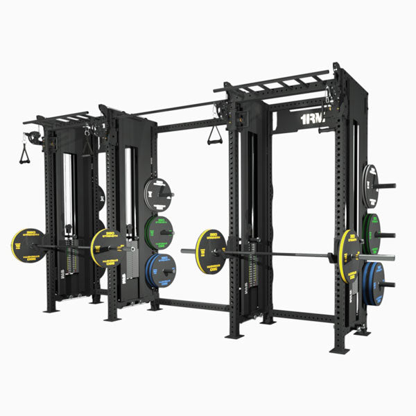 Double Functional Trainer Rack w Plate Storage | Little Bloke Fitness