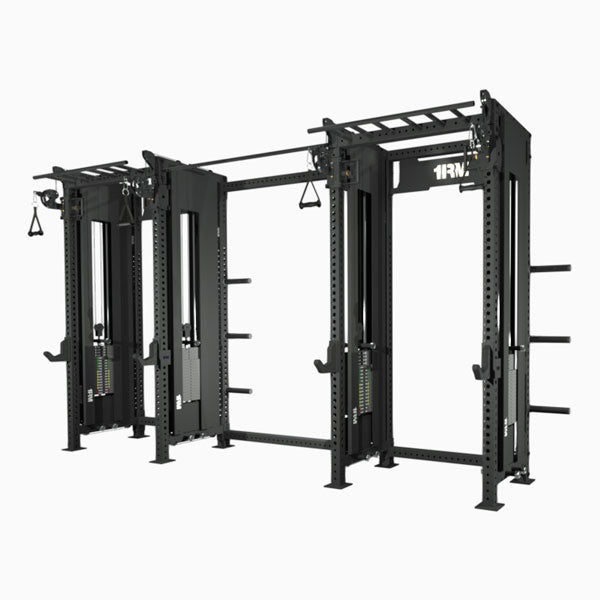 1RM Ebony Double Functional Trainer Rack Side by Side