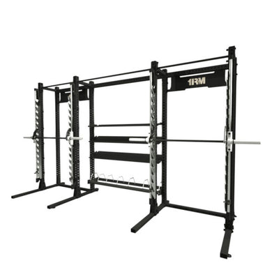 1RM Double Smith Machine with Storage Shelves