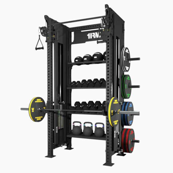 1RM Ebony Functional Trainer Rack with Built-In Storage Image 2