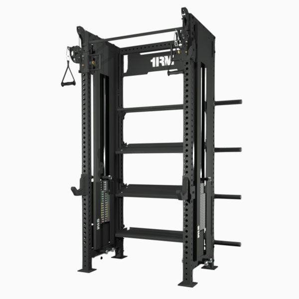 1RM Ebony Functional Trainer Rack with Built-In Storage