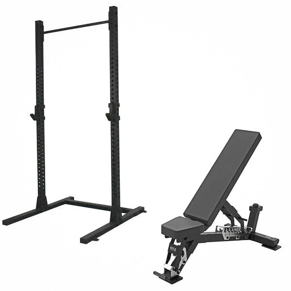 1RM Obsidian Squat Rack & Flat Incline Bench | Commercial