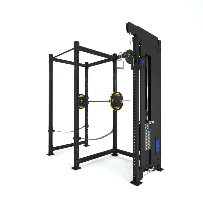 1RM Obsidian Power Rack with Ebony Cable Machine