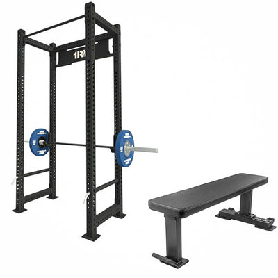 1RM Commercial Compact Power Rack & Flat Bench