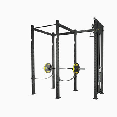 1RM Obsidian Power Rack with Offset Ebony Cable Machine