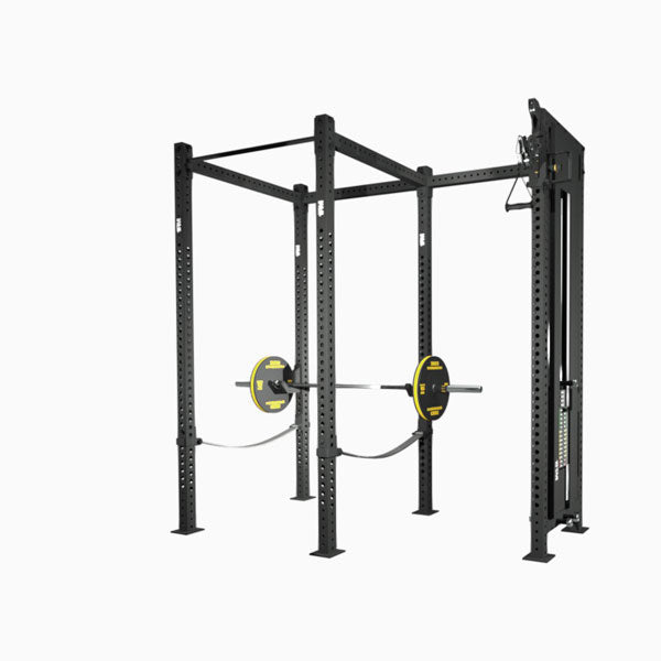 1RM Obsidian Power Rack with Offset Ebony Cable Machine
