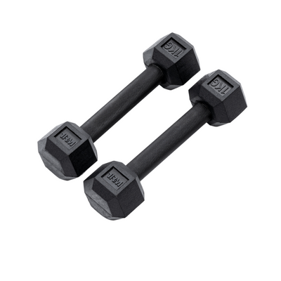 1kg Pro Rubber Hex Dumbbell PAIR
