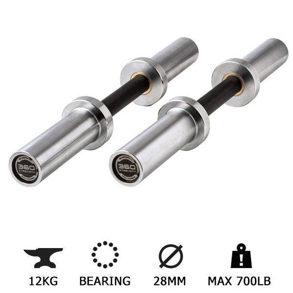 PRO Loadable Olympic Dumbbells (Pair - Hard Chrome - Bearing)