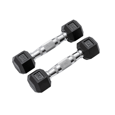 Classic Rubber Hex Dumbbells (All Sizes)