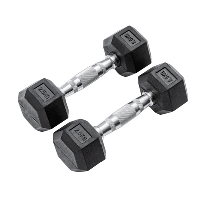 2.5kg Classic Rubber Hex Dumbbell PAIR