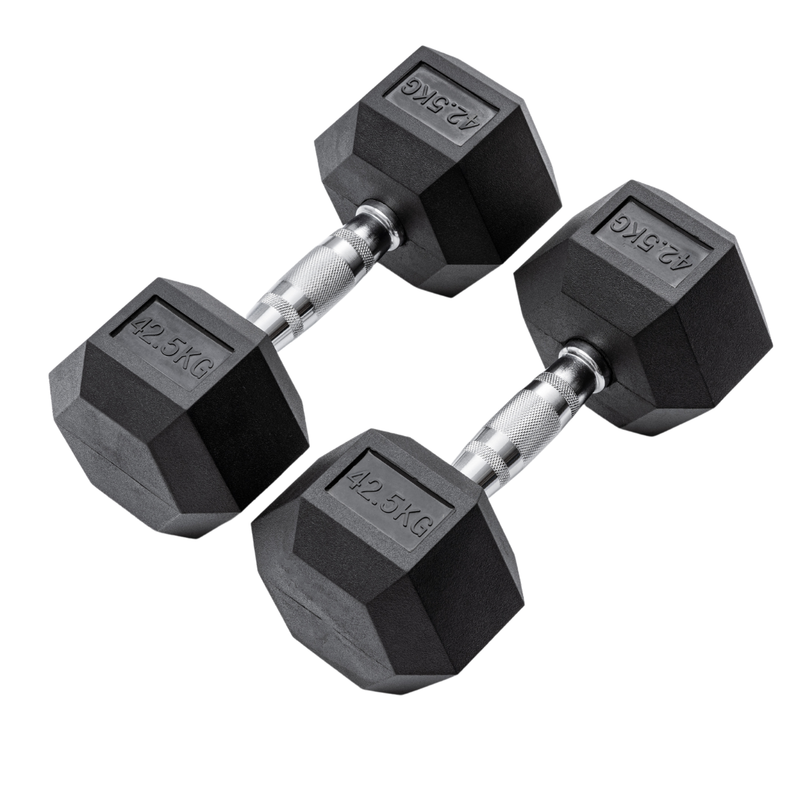 42.5kg Classic Rubber Hex Dumbbell PAIR