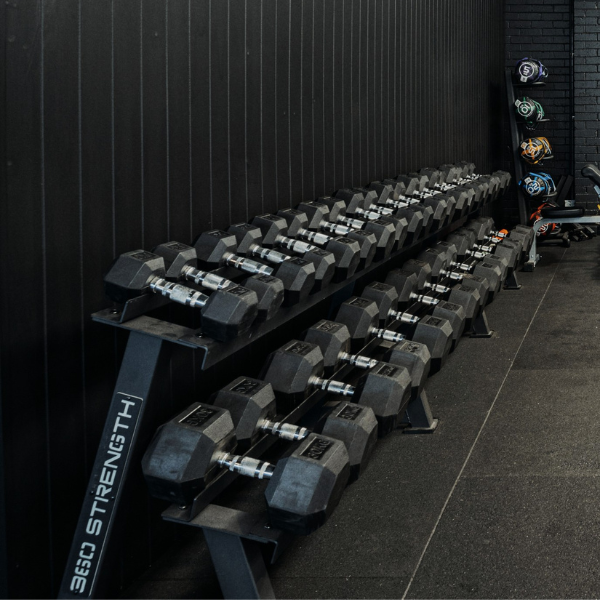 Pre Order - Expected Mid August | Hex Dumbbell 2-Tier Triple Bay Storage Rack