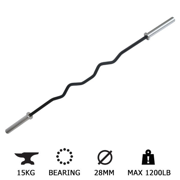 Pre Order - Expected Late May | Pro Olympic Rackable EZ Curl Bar (Hard Chrome – Bearings)