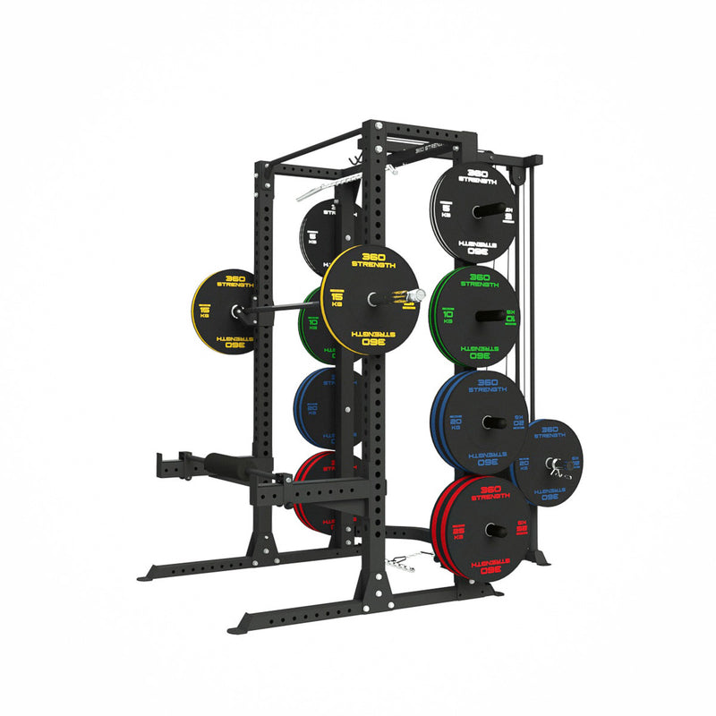 360 Strength Light Commercial Squat Rack with Lat Pulldown / Low Row