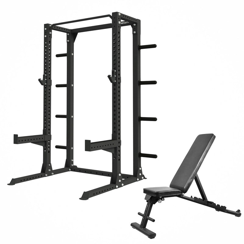 Heavy Duty Squat Rack Folding FID Bench Little Bloke Fitness