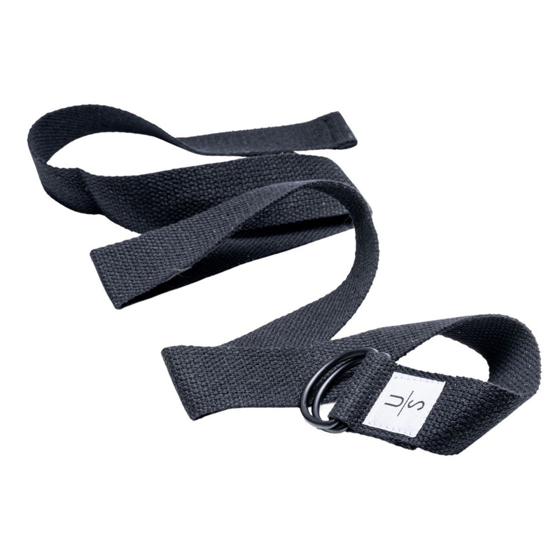 Black Cotton Yoga Strap Image 2