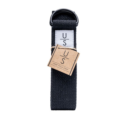 Black Cotton Yoga Strap