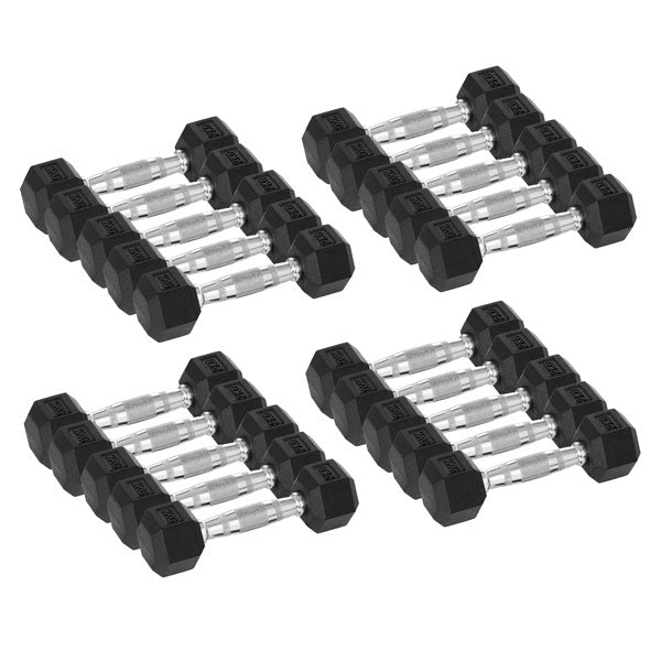 20 x 2kg Rubber Hex Dumbbell Package