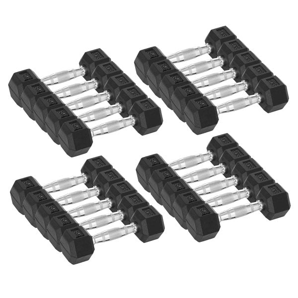 20 x 3kg Rubber Hex Dumbbell Package