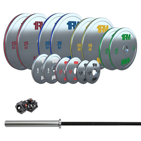 178kg Calibrated Steel Weight Plate & Bar Package