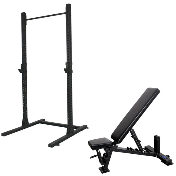 1RM Commercial Squat Rack & Flat Incline Bench