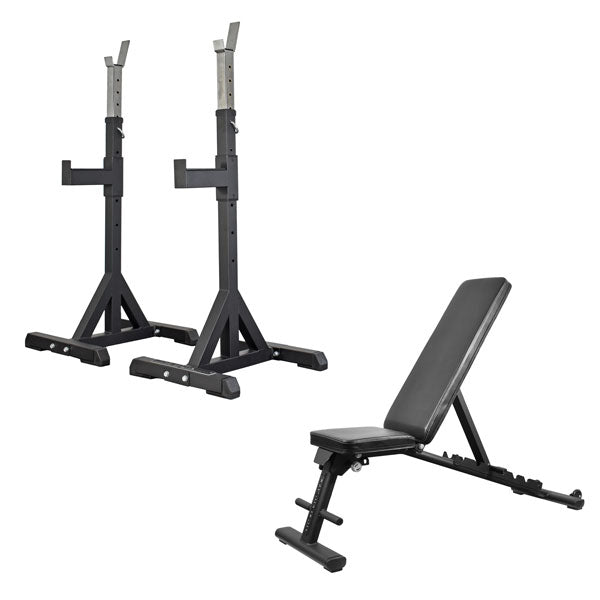360 Strength Heavy Duty Squat Stands and Folding FID Bench