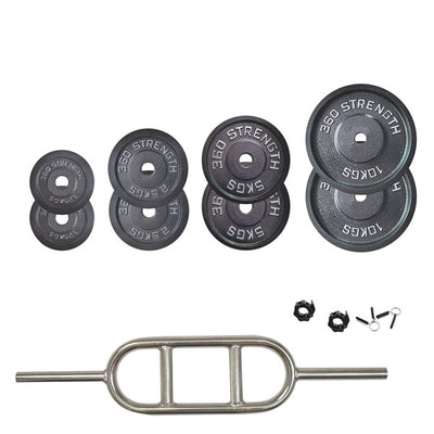 45kg Standard Tricep Bar & Weights Package